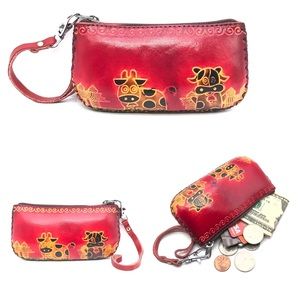 IXYVIALeather Handmade Animal Cow Money Coin Purse